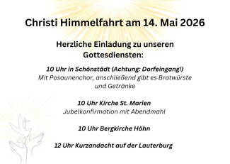 Himmelfahrt in Schönstädt 2026